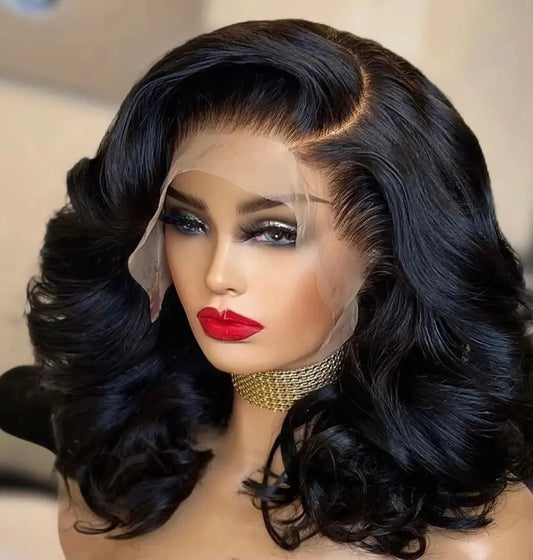 13*4 HD Lace double drown wig, fashion wave  Pre-plucked Edges Brazilian Human Hair Glueless