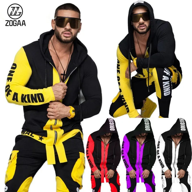 ZOGAA Hip Hop Cool Hoodies Set 2 Piece Sweatsuit