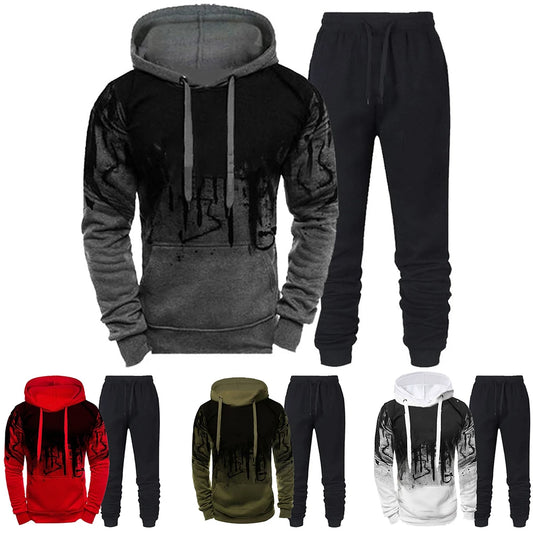 Camouflage Hoodie + Pant 2 Piece Set Sports Wear 3d Ink Jogging Suits