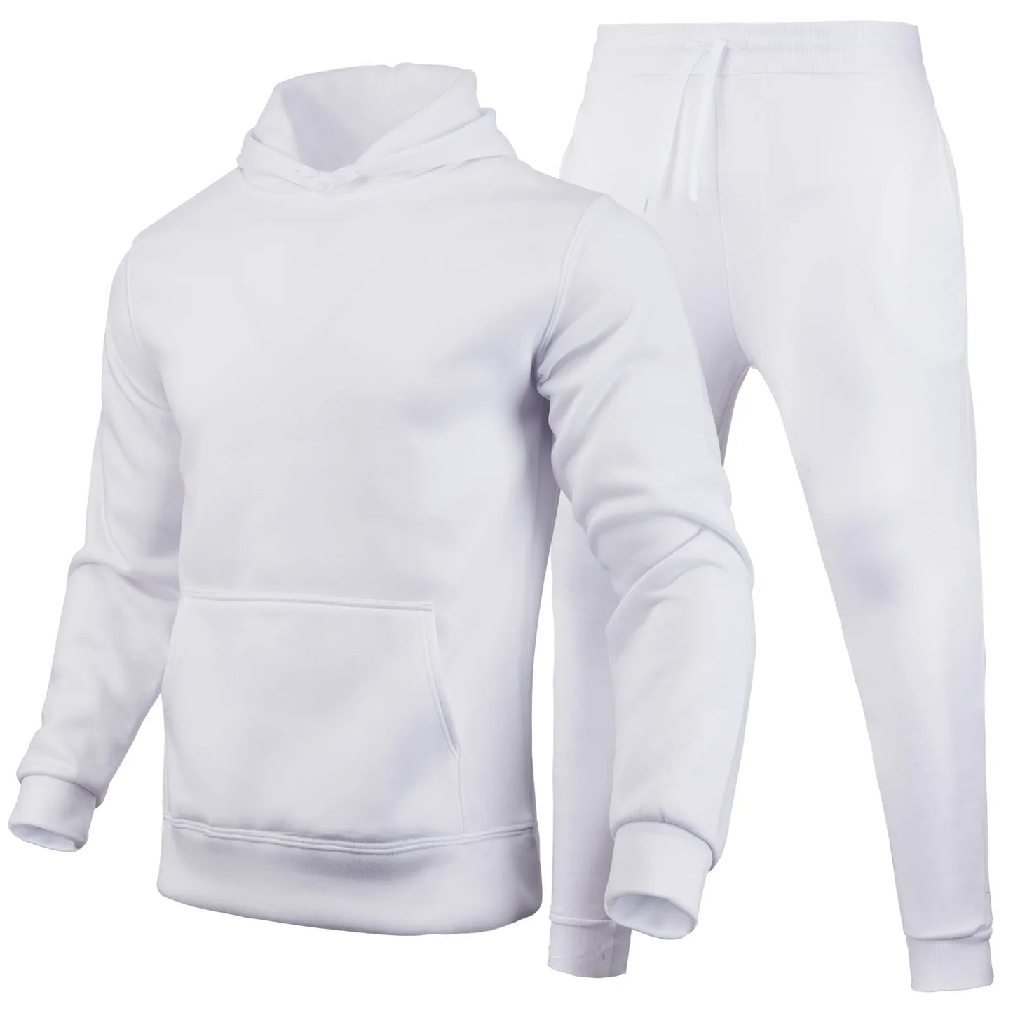 Classic Solid Color Tracksuit Hooded Sweatshirts and Jogger Pants High Quality