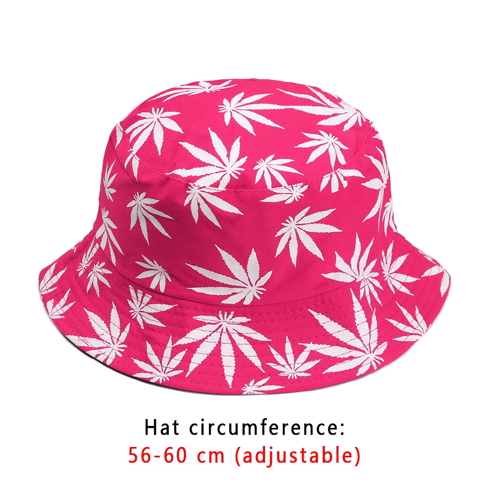 Fashion Hip Hop Cap Women Men Maple Leaf Panama Bucket Hat Trendy Couple