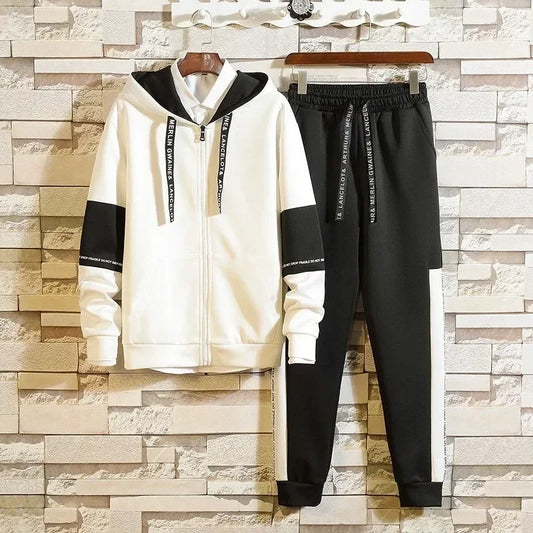 New Fashion Trend hoodie + Pants Two-Piece Men's Casual Relaxed Comfortable