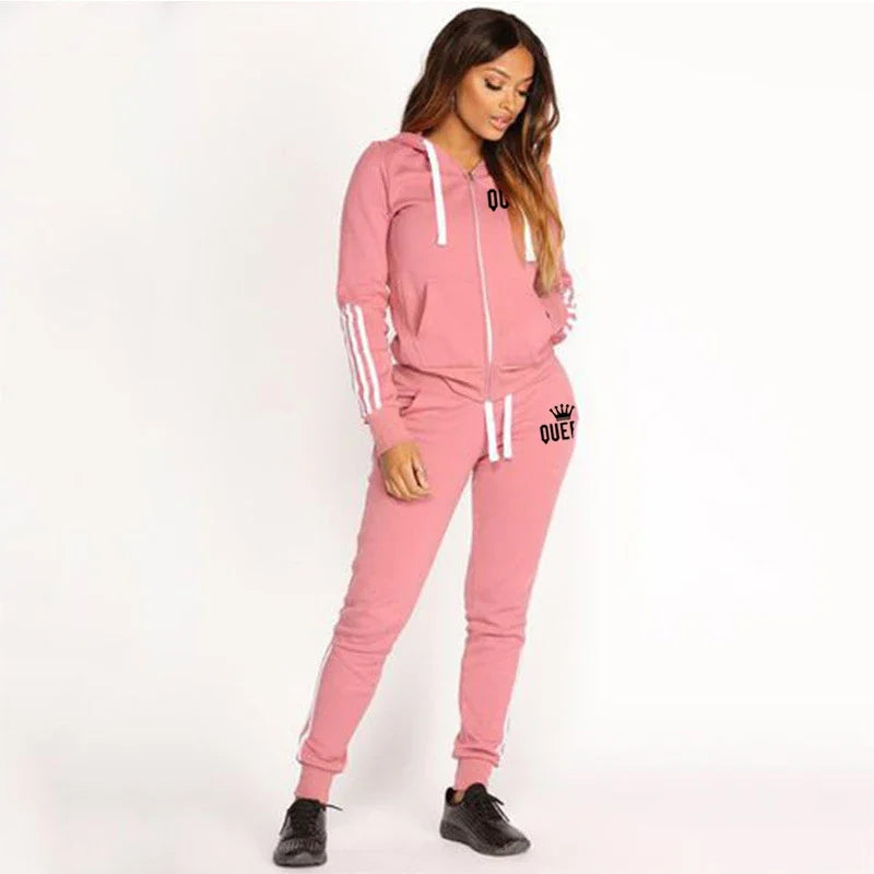 Fashion Zip 2 Pieces Suit Spring Autumn Sweatshirt Set Casual High Quality Pants Jogging Clothes