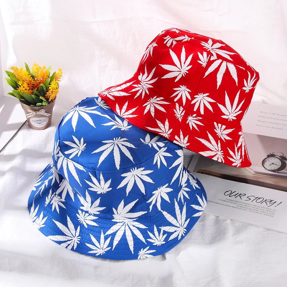 Fashion Hip Hop Cap Women Men Maple Leaf Panama Bucket Hat Trendy Couple