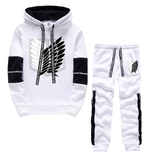 Two Piece Set Autumn and Winter Pullover Hoodies Sweatshirt+Pants Suit Man