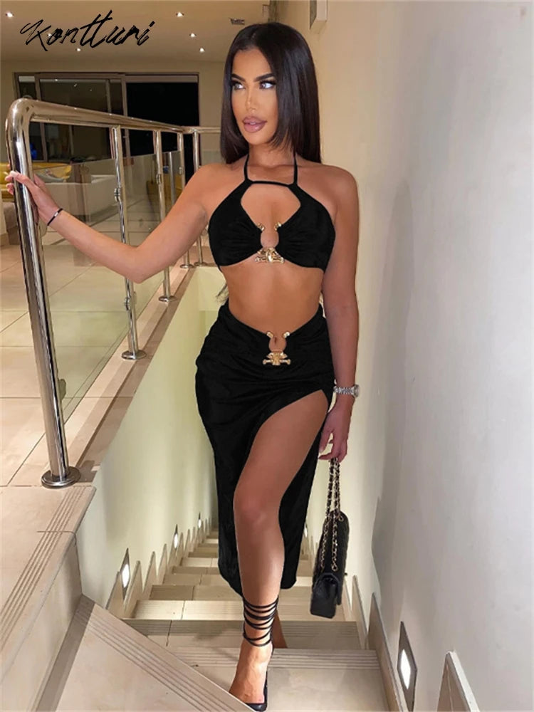 Backless Sexy Two 2 Piece Sets Women Outfit