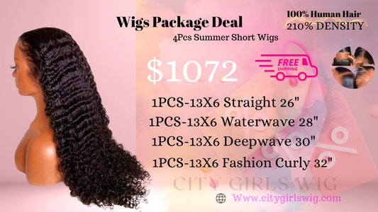 C G W 4pcs 13*6 HD Lace Front Wigs With Pre-plucked Edges