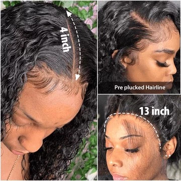 Water Wave 13*4/13*6 Lace Frontal Wig Virgin Human Hair Wigs HD Lace With Pre-plucked Edges