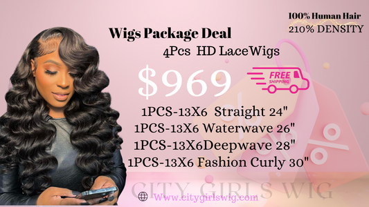 4pcs 13*6 HD Lace Front Wigs With Pre-plucked Edges