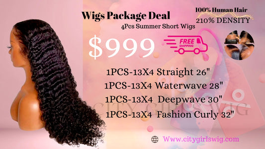 C G W 4pcs 13*4 HD Lace Front Wigs With Pre-plucked Edges