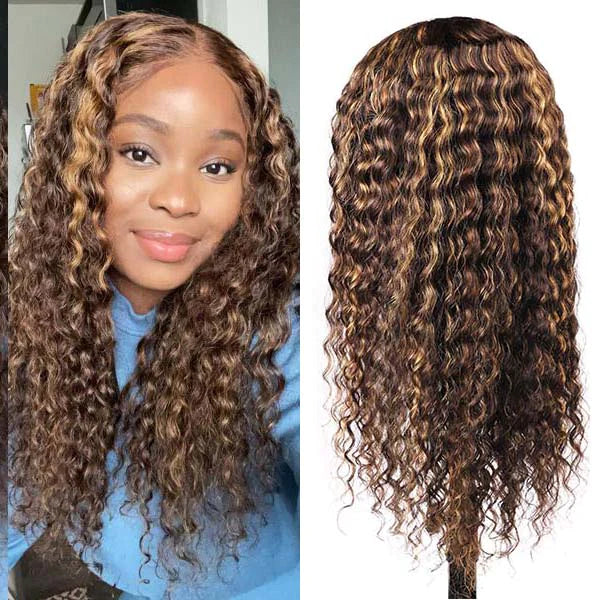 Highlight Deep Wave Frontal Wig 13*4/13*6 lace HD Lace Wig With Pre-plucked Edges