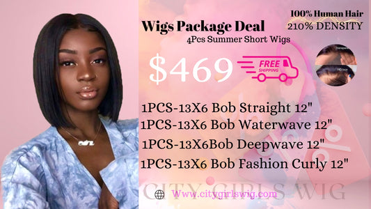 C G W 4pcs 13*6 HD Lace Front Wigs With Pre-plucked Edges