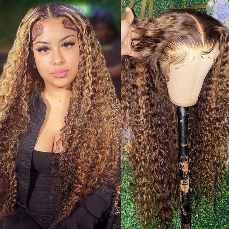 Highlight Deep Wave Frontal Wig 13*4/13*6 lace HD Lace Wig With Pre-plucked Edges