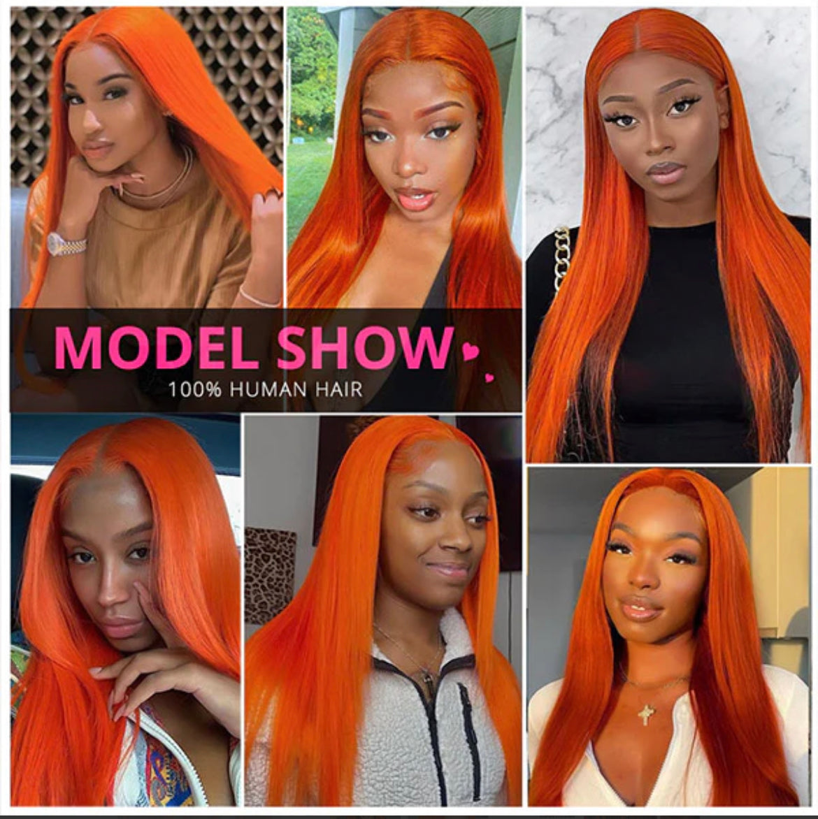 C.G.W Straight Orange Ginger Wig 13*4/13*6 HD Lace Front Wig With Pre-plucked Edges