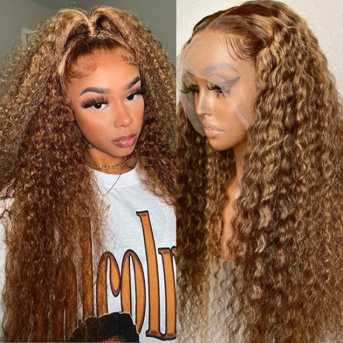 Highlight Deep Wave Frontal Wig 13*4/13*6 lace HD Lace Wig With Pre-plucked Edges