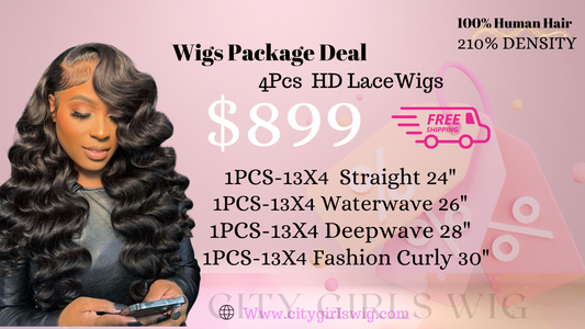 4pcs 13*4 HD Lace Front Wigs With Pre-plucked Edges