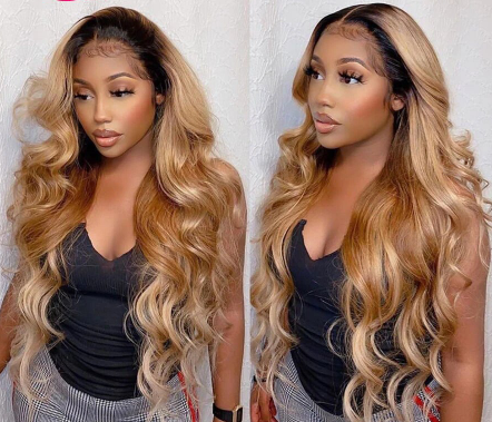 C.G.W Color T1B/4/27 Body Wave Undetectable 13*4 /13*6  HD Lace Frontal Wigs