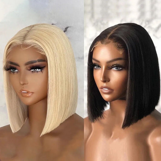 613 Blonde & Black straight 13*4 HD Lace Front Human Hair Wigs Pre Plucked Straight Human Hair glueless